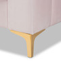 Oksana Modern Contemporary Glam and Luxe Light Pink Velvet Fabric Upholstered and Gold Finished Full Size Daybed CF0344-Light Pink Daybed-Full By Baxton Studio