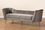 Kailyn Glam and Luxe Grey Velvet Fabric Upholstered and Gold Finished Sofa TSF-6719-3-Grey Velvet/Gold-SF By Baxton Studio