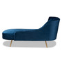 Kailyn Glam and Luxe Navy Blue Velvet Fabric Upholstered and Gold Finished Chaise TSF-6720-Navy Blue Velvet/Gold-Chaise By Baxton Studio