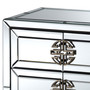 Laken Contemporary Glam and Luxe Mirrored and Antique Bronze Finished 3-Drawer Nightstand RXF-2222-NS By Baxton Studio