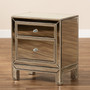 Fadri Contemporary Glam and Luxe Mirrored 2-Drawer Nightstand RXF-2393-NS By Baxton Studio
