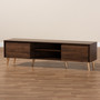 Landen Mid-Century Modern Walnut Brown and Gold Finished Wood TV Stand LV10TV1013WI-Columbia/Gold-TV By Baxton Studio