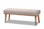 Odessa Mid-Century Modern Grey Fabric Upholstered and Walnut Brown Finished Wood Dining Bench BBT8054-Grey/Walnut-Bench By Baxton Studio