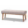Odessa Mid-Century Modern Grey Fabric Upholstered and Walnut Brown Finished Wood Dining Bench BBT8054-Grey/Walnut-Bench By Baxton Studio