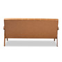 Nikko Mid-century Modern Tan Faux Leather Upholstered and Walnut Brown finished Wood Sofa BBT8011A2-Tan Sofa By Baxton Studio