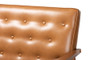 Sorrento Mid-Century Modern Tan Faux Leather Upholstered and Walnut Brown Finished Wood Loveseat BBT8013-Tan Loveseat By Baxton Studio