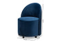 Bethel Glam and Luxe Navy Blue Velvet Fabric Upholstered Rolling Accent Chair WS-52226-Navy Blue Velvet-CC By Baxton Studio