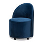 Bethel Glam and Luxe Navy Blue Velvet Fabric Upholstered Rolling Accent Chair WS-52226-Navy Blue Velvet-CC By Baxton Studio