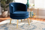 Baptiste Glam and Luxe Navy Blue Velvet Fabric Upholstered and Gold Finished Wood Accent Chair WS-14056-Navy Blue Velvet/Gold-CC By Baxton Studio