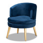 Baptiste Glam and Luxe Navy Blue Velvet Fabric Upholstered and Gold Finished Wood Accent Chair WS-14056-Navy Blue Velvet/Gold-CC By Baxton Studio