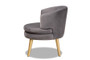 Baptiste Glam and Luxe Grey Velvet Fabric Upholstered and Gold Finished Wood Accent Chair WS-14056-Grey Velvet/Gold-CC By Baxton Studio