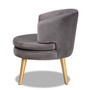 Baptiste Glam and Luxe Grey Velvet Fabric Upholstered and Gold Finished Wood Accent Chair WS-14056-Grey Velvet/Gold-CC By Baxton Studio