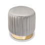 Kirana Glam and Luxe Grey Velvet Fabric Upholstered and Gold PU Leather Ottoman WS-20352-Grey Velvet/Gold-Otto By Baxton Studio