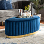 Kirana Glam and Luxe Navy Blue Velvet Fabric Upholstered and Gold PU Leather Ottoman WS-20352-Navy Blue Velvet/Gold-Otto By Baxton Studio
