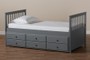 Trine Classic And Traditional Grey Finished Wood Twin Size Daybed With Trundle MG8005-Grey-Daybed By Baxton Studio