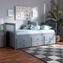 Trine Classic And Traditional Grey Finished Wood Twin Size Daybed With Trundle MG8005-Grey-Daybed By Baxton Studio