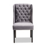 Lamont Modern Contemporary Transitional Grey Velvet Fabric Upholstered and Dark Brown Finished Wood Wingback Dining Chair WS-W158-Grey Velvet/Espresso-DC By Baxton Studio