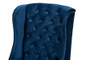 Lamont Modern Contemporary Transitional Navy Blue Velvet Fabric Upholstered and Dark Brown Finished Wood Wingback Dining Chair WS-W158-Navy Blue Velvet/Espresso-DC By Baxton Studio