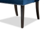 Lamont Modern Contemporary Transitional Navy Blue Velvet Fabric Upholstered and Dark Brown Finished Wood Wingback Dining Chair WS-W158-Navy Blue Velvet/Espresso-DC By Baxton Studio