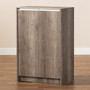 Langston Modern and Contemporary Weathered Oak Finished Wood 2-Door Shoe Cabinet MH7125-Oak-Shoe Cabinet By Baxton Studio