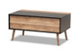 Jensen Modern and Contemporary Two-Tone Black and Rustic Brown Finished Wood Lift Top Coffee Table with Storage Compartment SR1801577-Black/Oak-CT By Baxton Studio