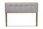 Palina Mid-Century Modern Light Grey Fabric Upholstered Walnut Brown Finished Wood Queen Size Headboard MG3000PC-Light Grey/Ash Walnut-HB-Queen By Baxton Studio
