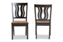 Fenton Modern and Contemporary Transitional Two-Tone Dark Brown and Walnut Brown Finished Wood 2-Piece Dining Chair Set RH338C-Dark Brown/Walnut Wood Scoop Seat-DC-2PK By Baxton Studio