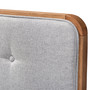 Palina Mid-Century Modern Light Grey Fabric Upholstered Walnut Brown Finished Wood King Size Headboard MG3000PC-Light Grey/Ash Walnut-HB-King By Baxton Studio