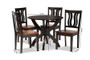 Karla Modern and Contemporary Transitional Two-Tone Dark Brown and Walnut Brown Finished Wood 5-Piece Dining Set Karla-Dark Brown/Walnut-5PC Dining Set By Baxton Studio