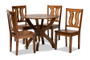 Karla Modern and Contemporary Transitional Walnut Brown Finished Wood 5-Piece Dining Set Karla-Walnut-5PC Dining Set By Baxton Studio