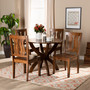 Karla Modern and Contemporary Transitional Walnut Brown Finished Wood 5-Piece Dining Set Karla-Walnut-5PC Dining Set By Baxton Studio
