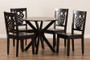 Liese Modern and Contemporary Transitional Dark Brown Finished Wood 5-Piece Dining Set Liese-Dark Brown-5PC Dining Set By Baxton Studio