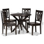 Liese Modern and Contemporary Transitional Dark Brown Finished Wood 5-Piece Dining Set Liese-Dark Brown-5PC Dining Set By Baxton Studio