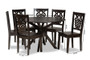 Liese Modern and Contemporary Transitional Dark Brown Finished Wood 7-Piece Dining Set Liese-Dark Brown-7PC Dining Set By Baxton Studio