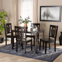 Luisa Modern and Contemporary Transitional Dark Brown Finished Wood 5-Piece Dining Set Luisa-Dark Brown-5PC Dining Set By Baxton Studio