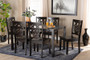 Luisa Modern and Contemporary Transitional Dark Brown Finished Wood 7-Piece Dining Set Luisa-Dark Brown-7PC Dining Set By Baxton Studio