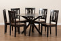 Mare Modern and Contemporary Transitional Two-Tone Dark Brown and Walnut Brown Finished Wood 7-Piece Dining Set Mare-Dark Brown/Walnut-7PC Dining Set By Baxton Studio