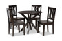 Mare Modern and Contemporary Transitional Dark Brown Finished Wood 5-Piece Dining Set Mare-Dark Brown-5PC Dining Set By Baxton Studio