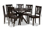 Mare Modern and Contemporary Transitional Dark Brown Finished Wood 7-Piece Dining Set Mare-Dark Brown-7PC Dining Set By Baxton Studio