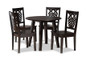 Mina Modern and Contemporary Transitional Dark Brown Finished Wood 5-Piece Dining Set Mina-Dark Brown-5PC Dining Set By Baxton Studio