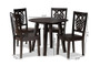 Mina Modern and Contemporary Transitional Dark Brown Finished Wood 5-Piece Dining Set Mina-Dark Brown-5PC Dining Set By Baxton Studio
