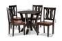 Noelia Modern and Contemporary Transitional Two-Tone Dark Brown and Walnut Brown Finished Wood 5-Piece Dining Set Noelia-Dark Brown/Walnut-5PC Dining Set By Baxton Studio