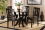 Noelia Modern and Contemporary Transitional Dark Brown Finished Wood 5-Piece Dining Set Noelia-Dark Brown-5PC Dining Set By Baxton Studio