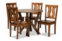 Noelia Modern and Contemporary Transitional Walnut Brown Finished Wood 5-Piece Dining Set Noelia-Walnut-5PC Dining Set By Baxton Studio