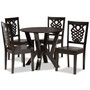 Valda Modern and Contemporary Transitional Dark Brown Finished Wood 5-Piece Dining Set Valda-Dark Brown-5PC Dining Set By Baxton Studio