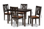 Zamira Modern and Contemporary Transitional Two-Tone Dark Brown and Walnut Brown Finished Wood 5-Piece Dining Set Zamira-Dark Brown/Walnut-5PC Dining Set By Baxton Studio