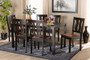 Zamira Modern and Contemporary Transitional Two-Tone Dark Brown and Walnut Brown Finished Wood 7-Piece Dining Set Zamira-Dark Brown/Walnut-7PC Dining Set By Baxton Studio