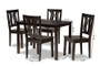 Zamira Modern and Contemporary Transitional Dark Brown Finished Wood 5-Piece Dining Set Zamira-Dark Brown-5PC Dining Set By Baxton Studio