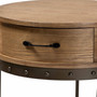 Kellyn Vintage Rustic Industrial Oak Brown Finished Wood and Black Finished Metal 1-Drawer End Table JY20A067-Oak-ET By Baxton Studio