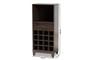 Trenton Modern and Contemporary Dark Brown Finished Wood 1-Drawer Wine Storage Cabinet WC8001-Dark Brown-Wine Cabinet By Baxton Studio